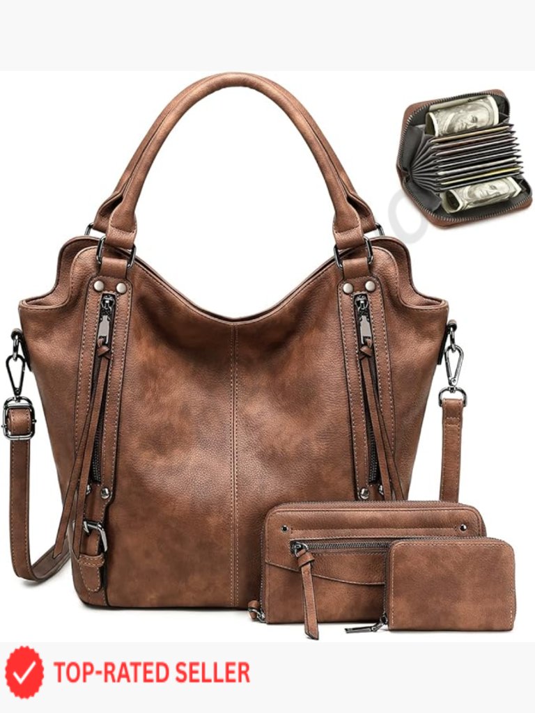 Hobo Bag Set - Faux Leather Shoulder Crossbody Purse Boho Y2k Trendy